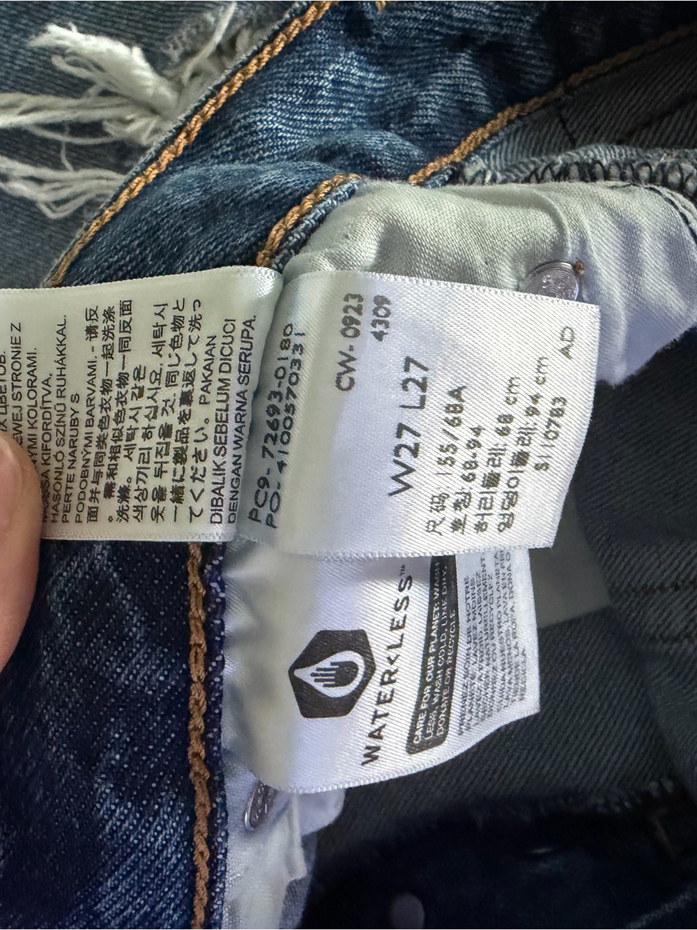 Levi’s Ribcage Distressed Ankle Blue Denim Jeans - Classic Look - Picture 9 of 9